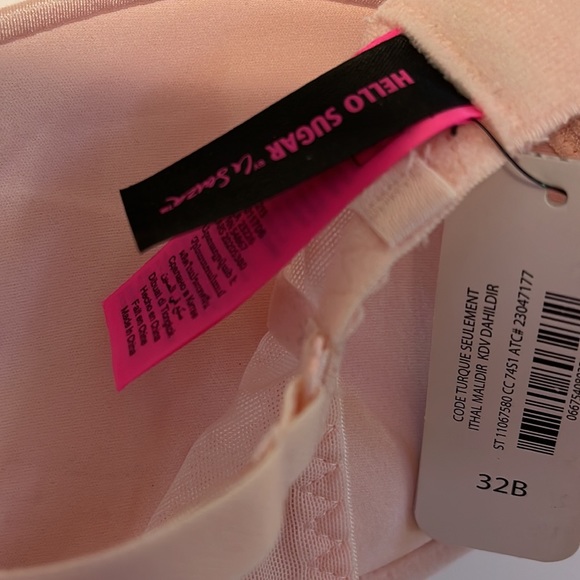 🆕 La SENZA “Hello Sugar” Pink Corset Push Up Bra - Women’s Size 32B / B32 - Picture 6 of 8